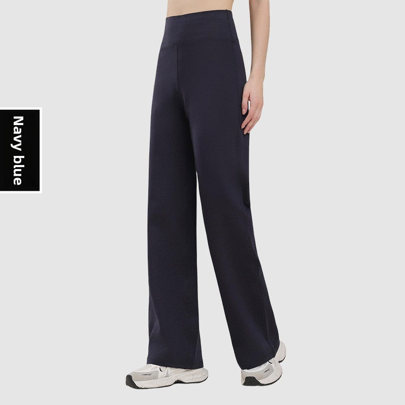 Womens High-Waisted Wide-Leg Straight Pants