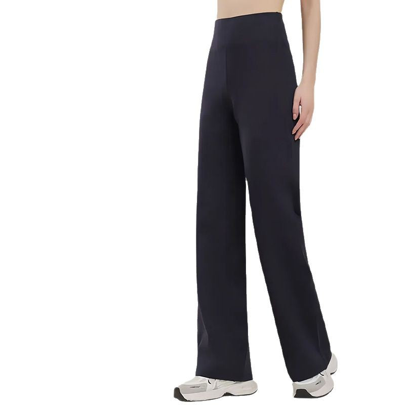 Womens High-Waisted Wide-Leg Straight Pants