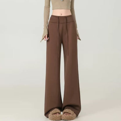 Womens High-Waisted Wide-Leg Sweatpants
