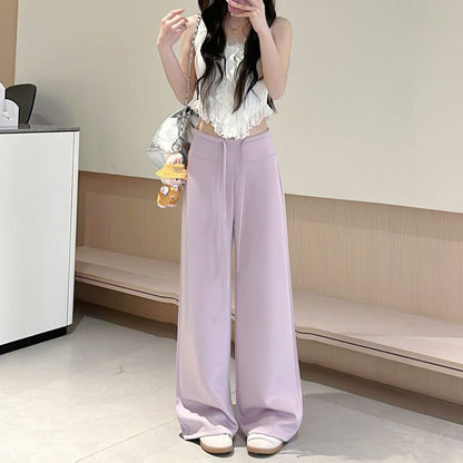 Womens High-Waisted Wide-Leg Sweatpants