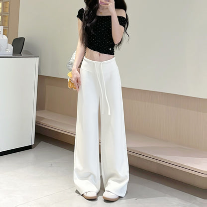 Womens High-Waisted Wide-Leg Sweatpants