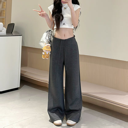 Womens High-Waisted Wide-Leg Sweatpants
