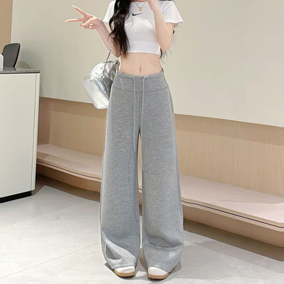 Womens High-Waisted Wide-Leg Sweatpants