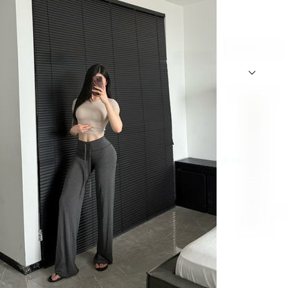 Womens High Waisted Wide Leg Yoga Pants Modal Fitness Pants