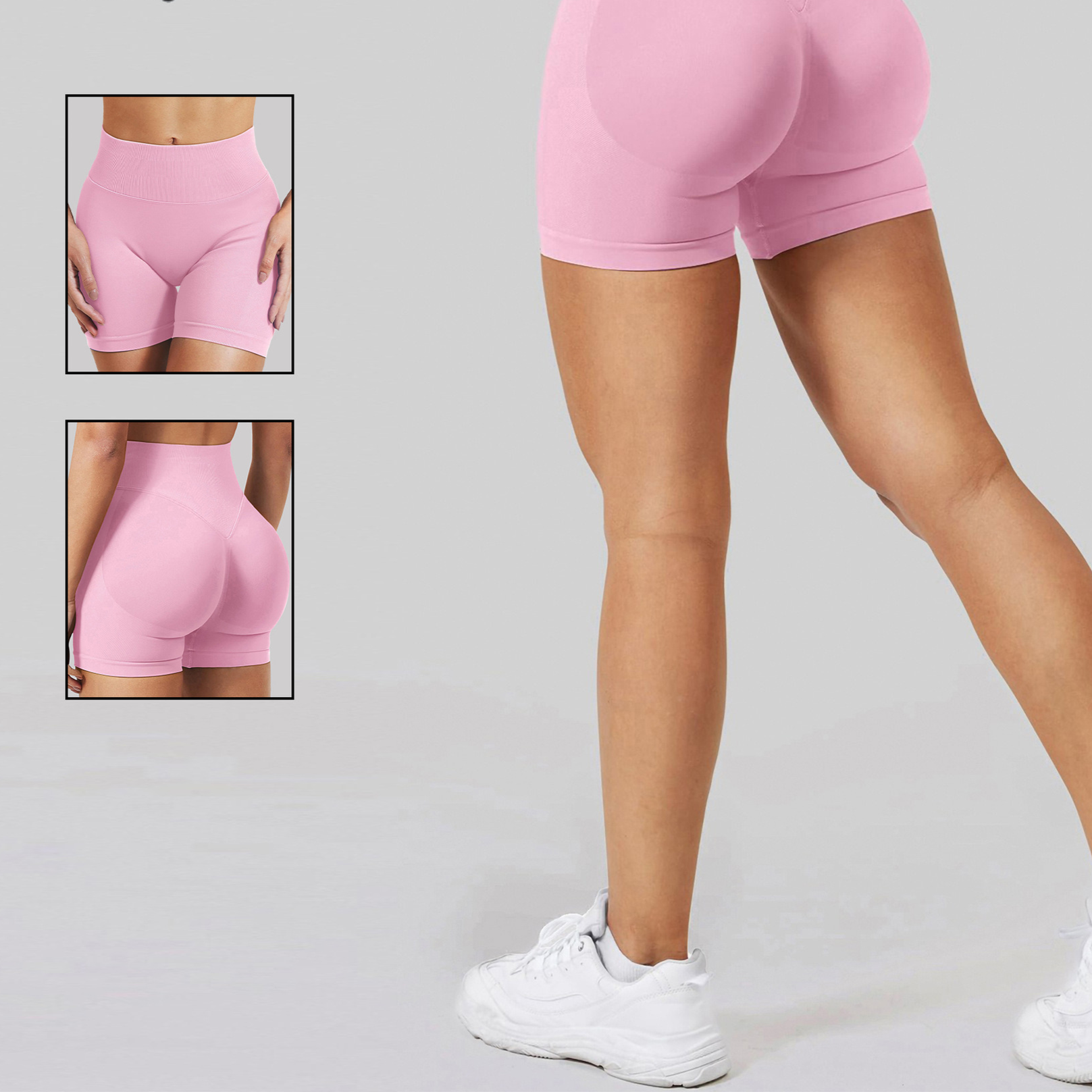 Womens High-Waisted Yoga Fitness Shorts