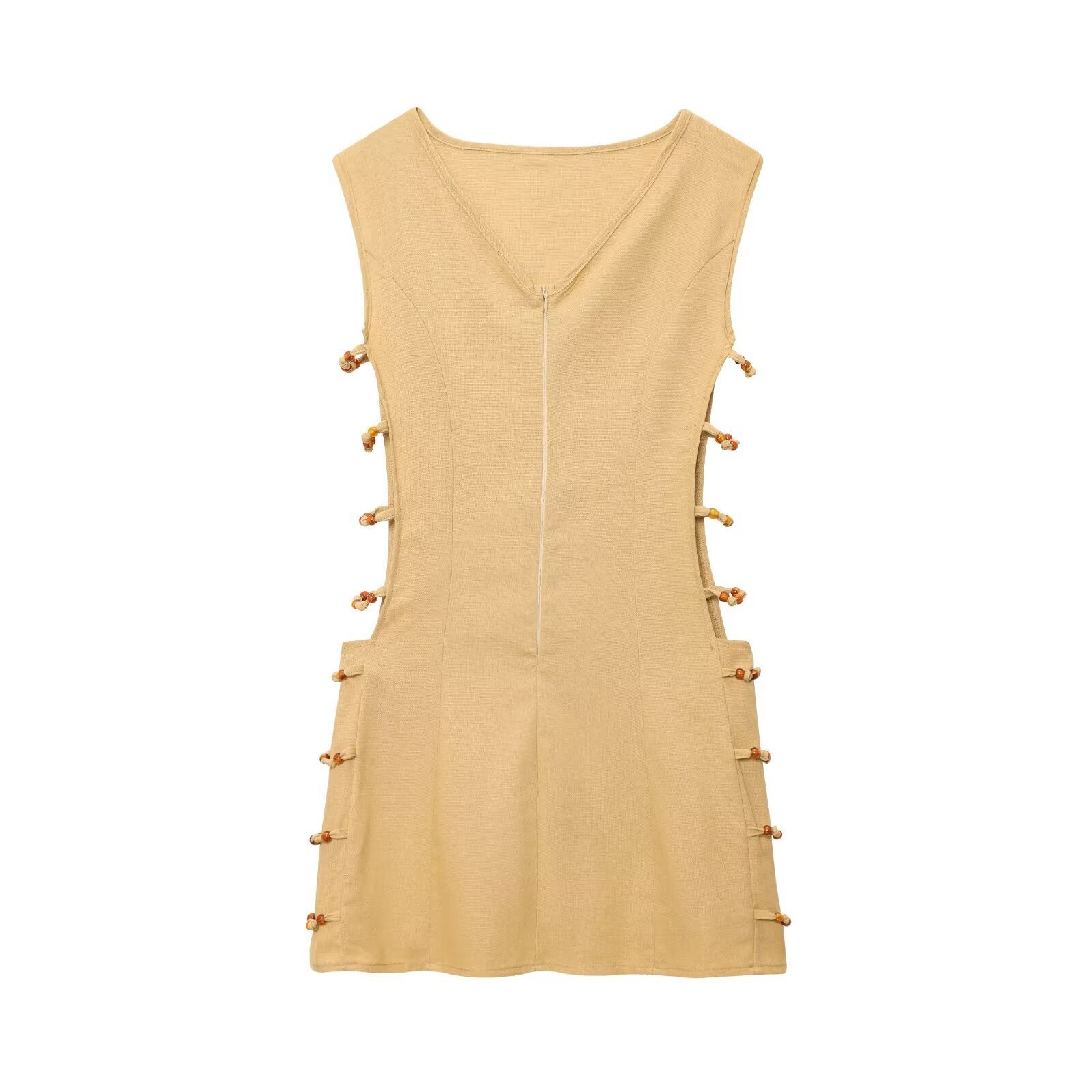 Womens Hollow Out Cotton Linen Dress