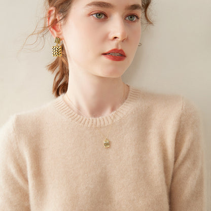 Womens Hooded Cashmere Blend Sweater