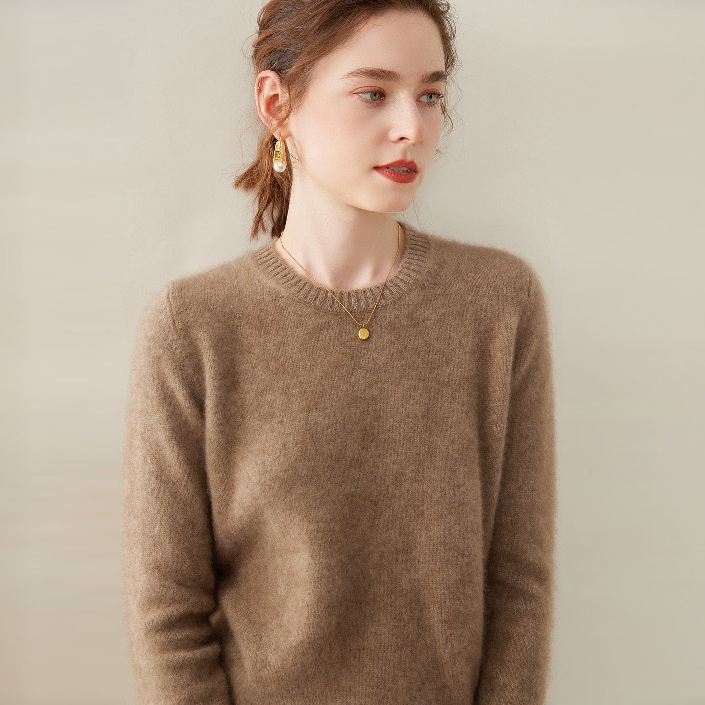 Womens Hooded Cashmere Blend Sweater