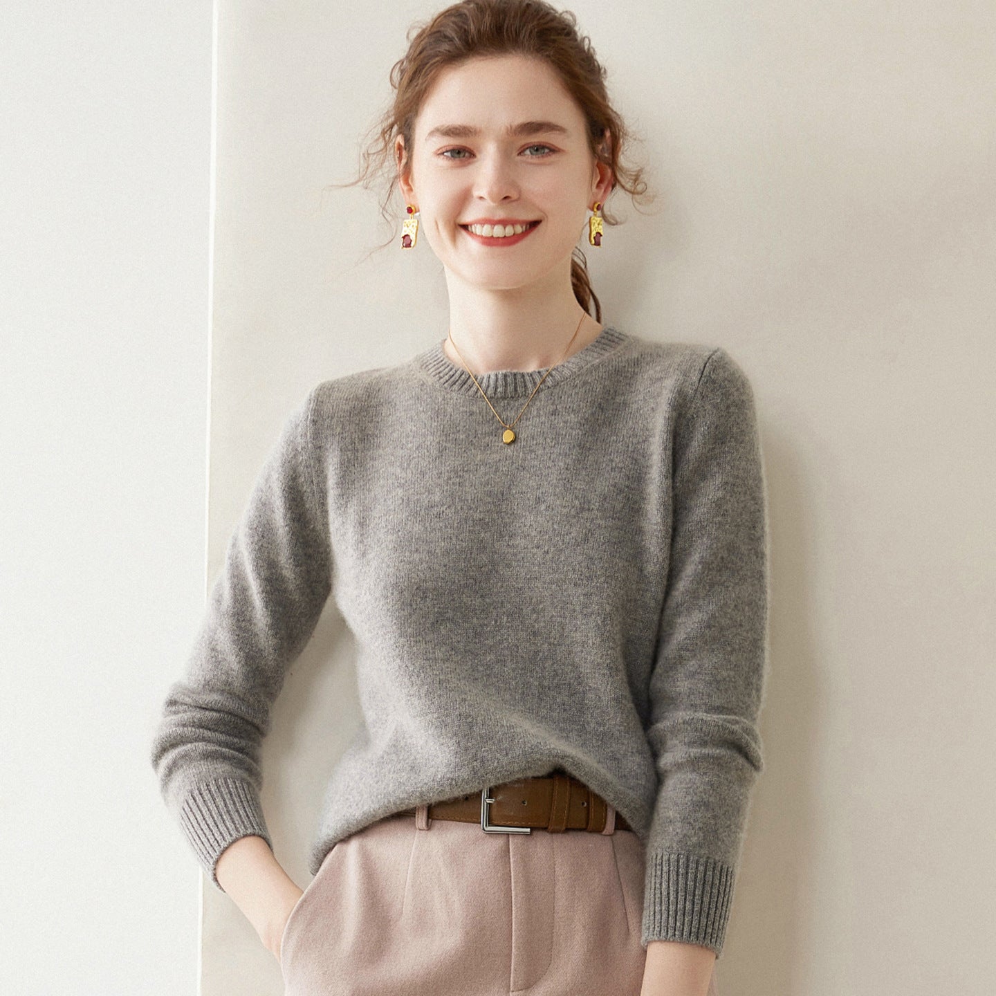 Womens Hooded Cashmere Blend Sweater