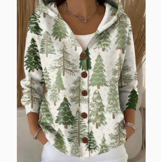 Womens Hooded Knit Cardigan Sweater