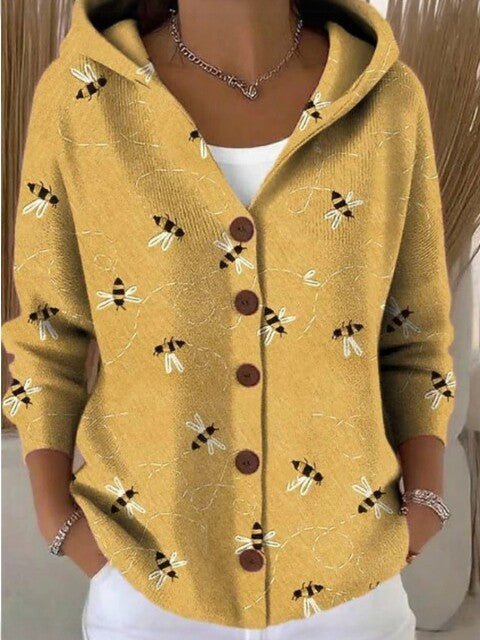 Womens Hooded Knit Cardigan Sweater