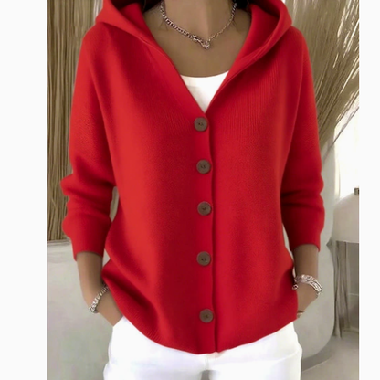 Womens Hooded Knit Cardigan Sweater