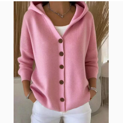 Womens Hooded Knit Cardigan Sweater