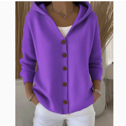 Womens Hooded Knit Cardigan Sweater