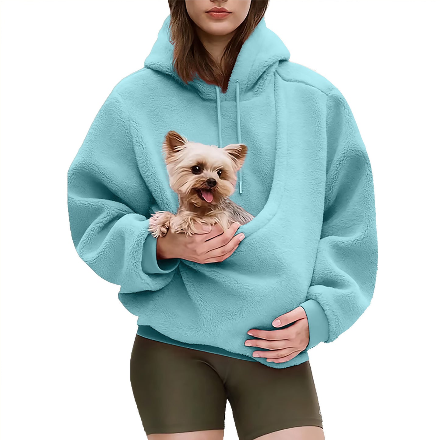 Womens Hooded Lamb Wool Blend Pullover Sweater