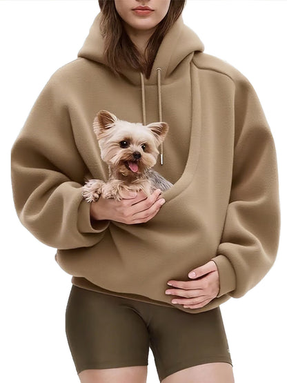 Womens Hooded Lamb Wool Blend Pullover Sweater