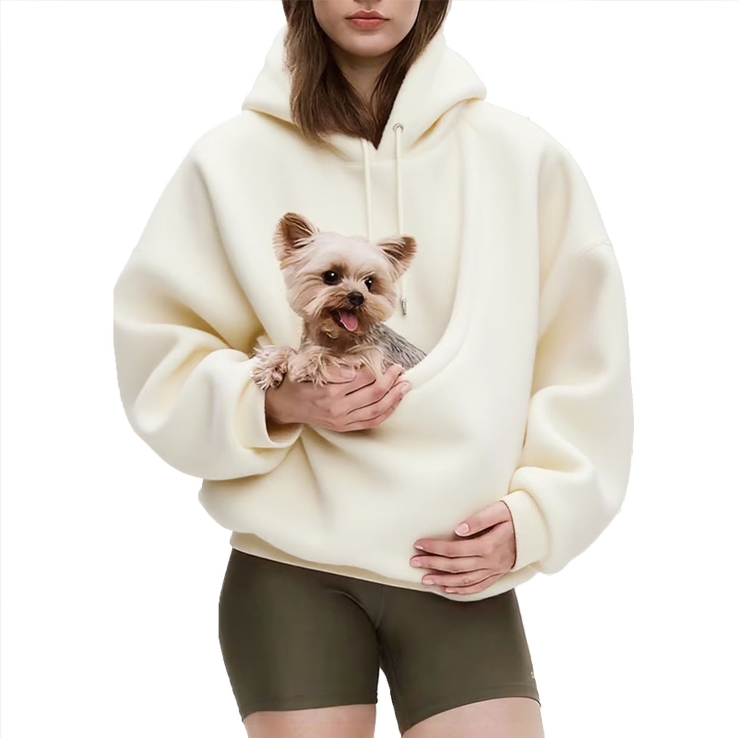 Womens Hooded Lamb Wool Blend Pullover Sweater