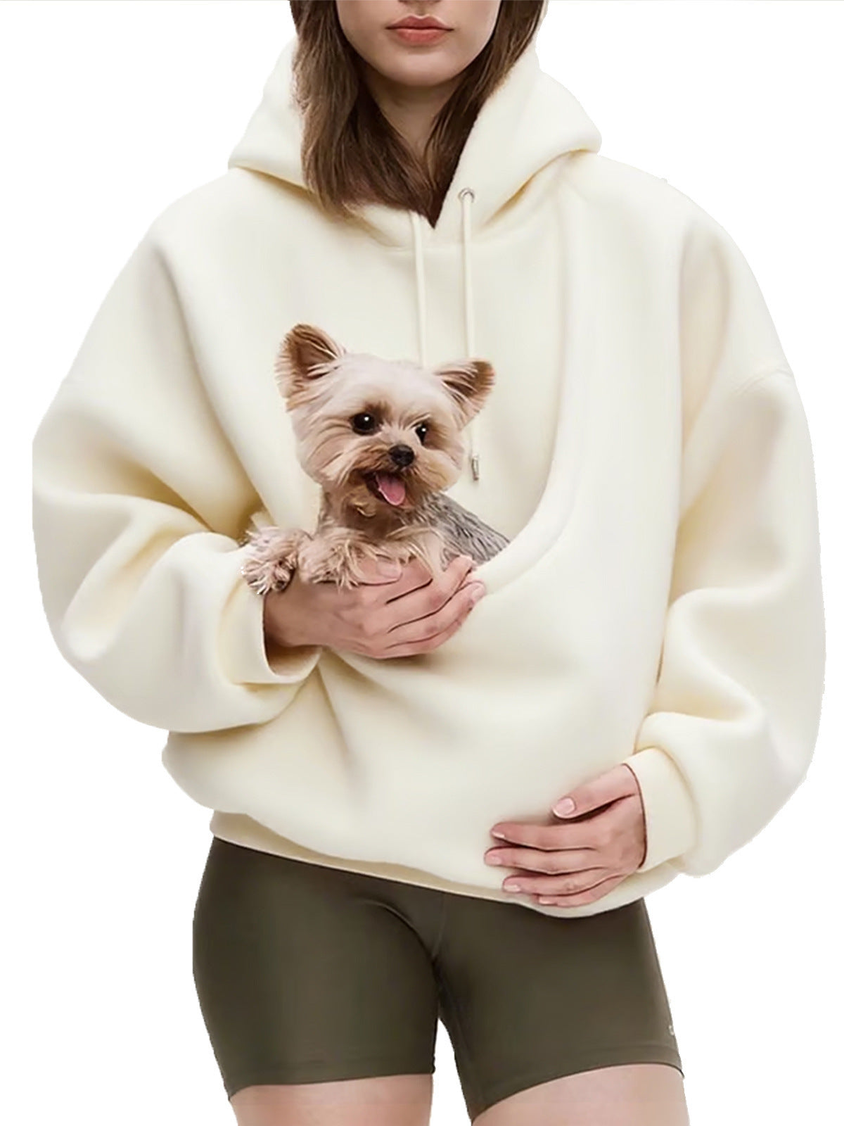 Womens Hooded Lamb Wool Blend Pullover Sweater