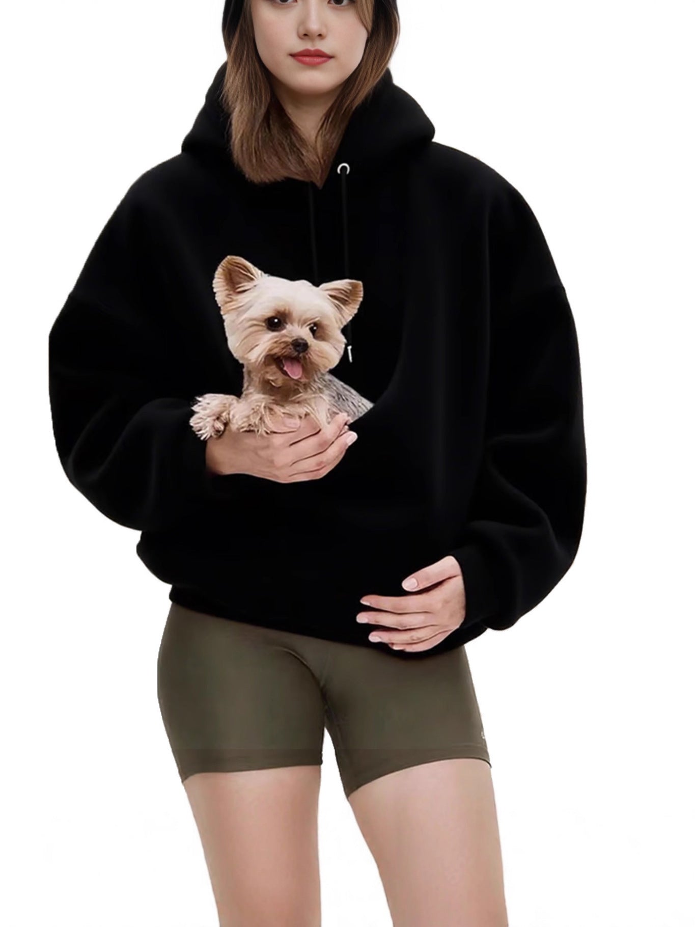 Womens Hooded Lamb Wool Blend Pullover Sweater