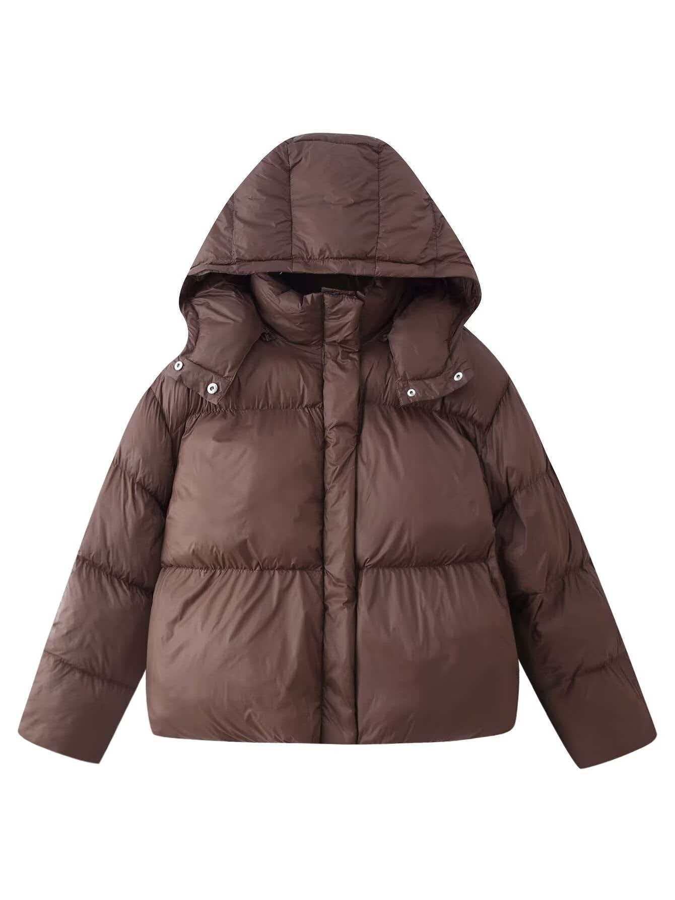 Womens Hooded Long Sleeve Cotton Jacket