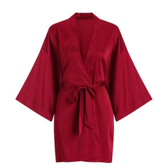 Black ice silk bathrobe