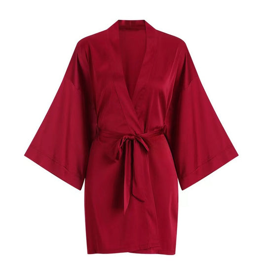 Womens Ice Silk Bathrobe