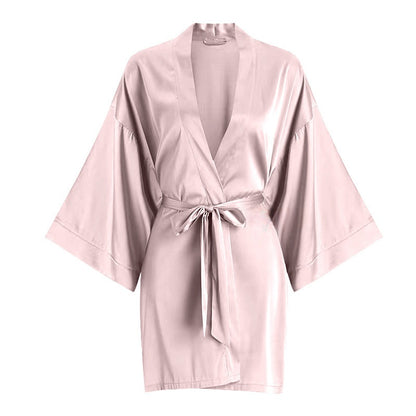 Womens Ice Silk Bathrobe