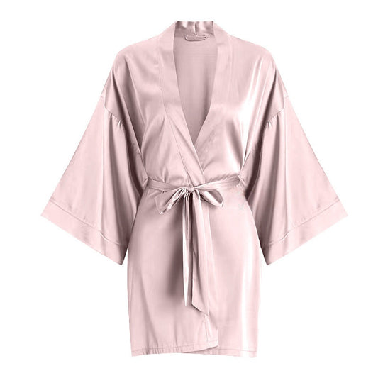 Womens Ice Silk Bathrobe