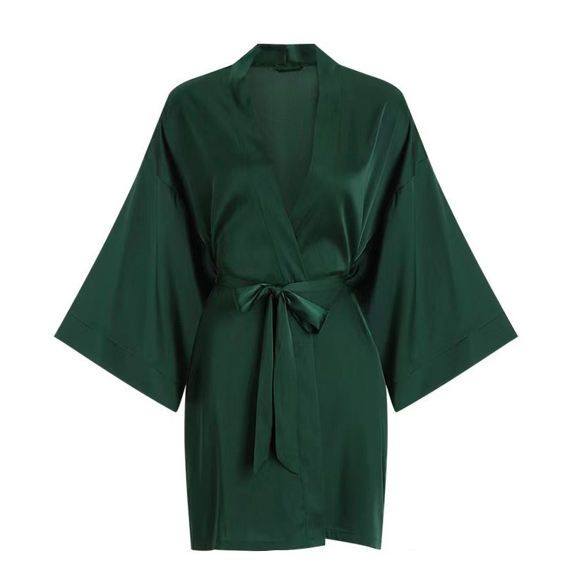 Womens Ice Silk Bathrobe