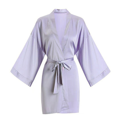 Womens Ice Silk Bathrobe