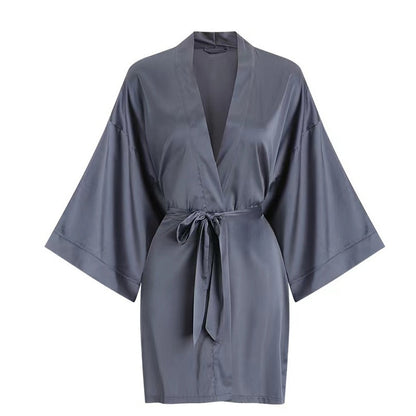 Womens Ice Silk Bathrobe