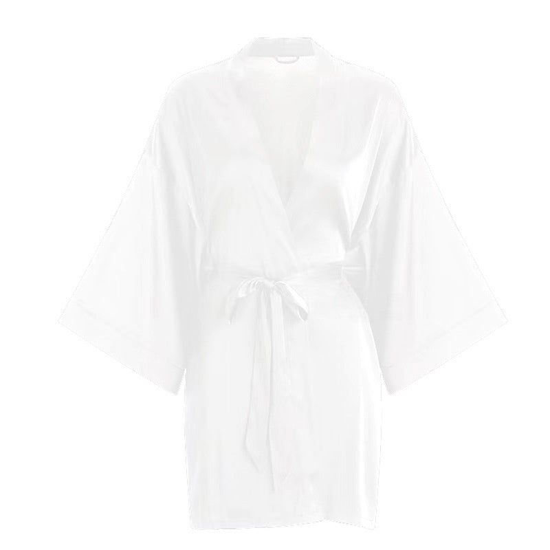 Womens Ice Silk Bathrobe