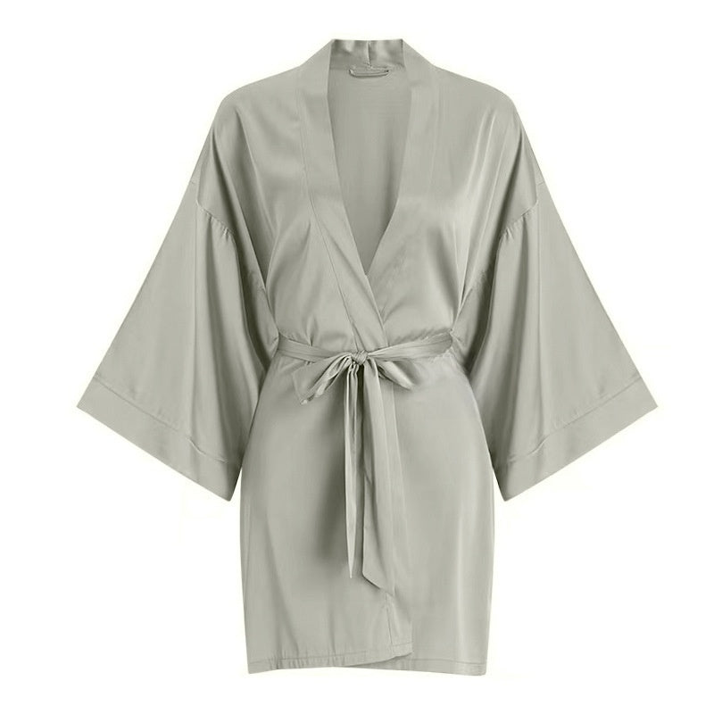 Womens Ice Silk Bathrobe