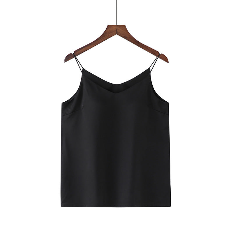 Womens Ice Silk Camisole with Chest Pad