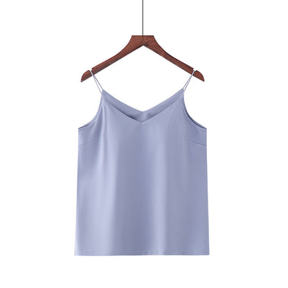 Womens Ice Silk Camisole with Chest Pad