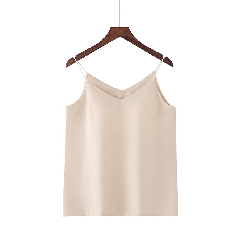 Womens Ice Silk Camisole with Chest Pad