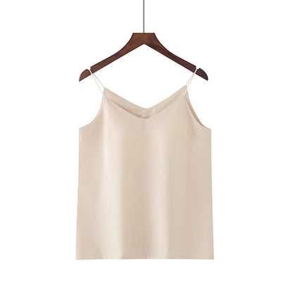 Womens Ice Silk Camisole with Chest Pad