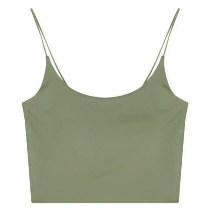 Womens Ice Silk halter top with Built-in Chest Pad