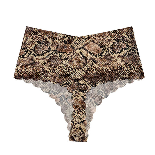 Womens Ice Silk High Waist Thong Tummy Control Underwear