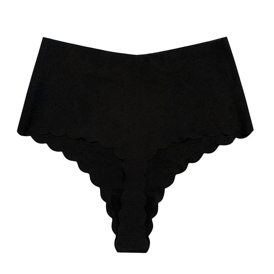Womens Ice Silk High Waist Thong Tummy Control Underwear