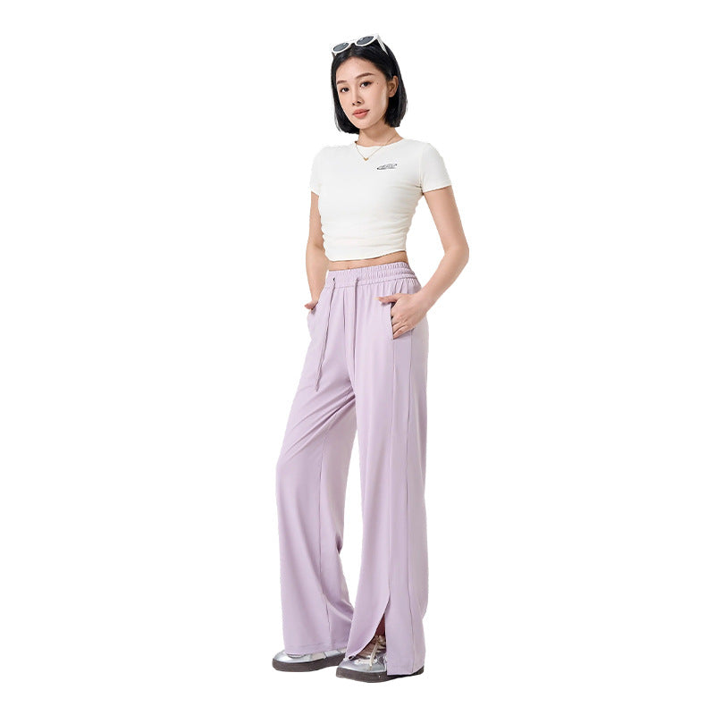 Womens Ice Silk Sun Protection Wide Leg Pants