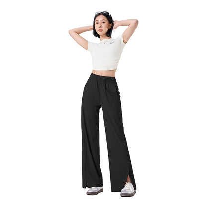 Womens Ice Silk Sun Protection Wide Leg Pants