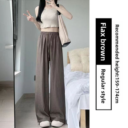 Womens Ice Silk Wide Leg Pants