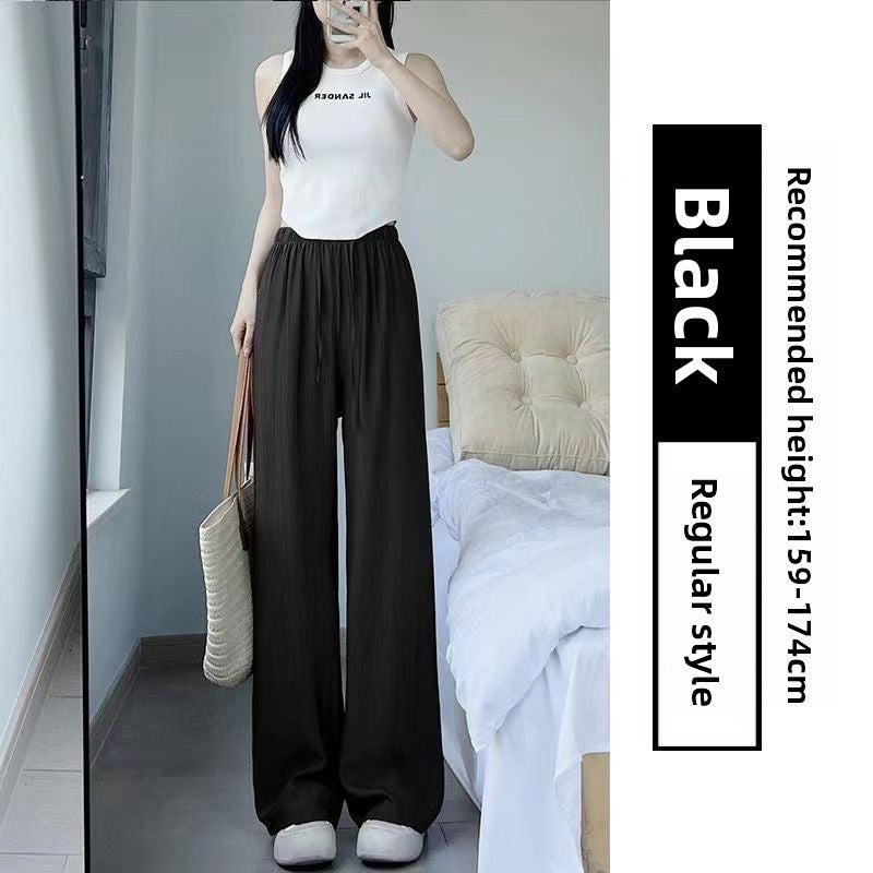 Womens Ice Silk Wide Leg Pants