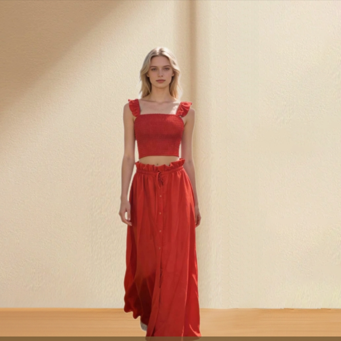 Womens Irregular Hem Midi Skirt