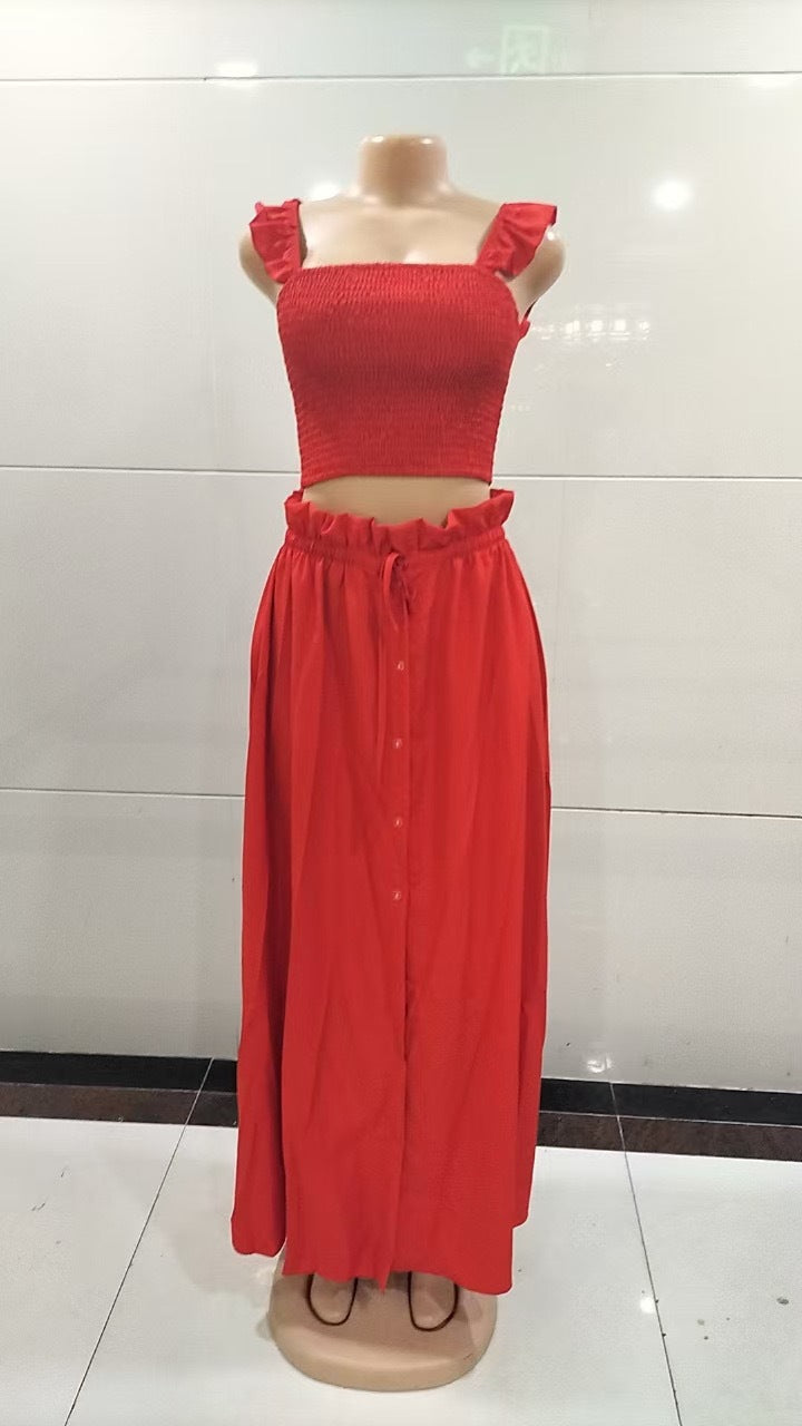 Womens Irregular Hem Midi Skirt