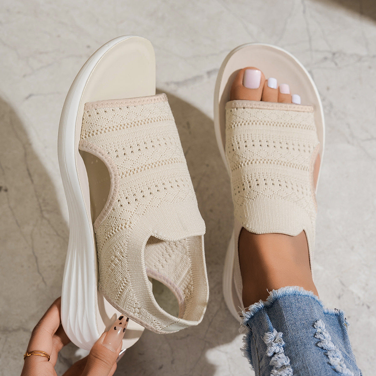 Womens Knit Breathable Sandals