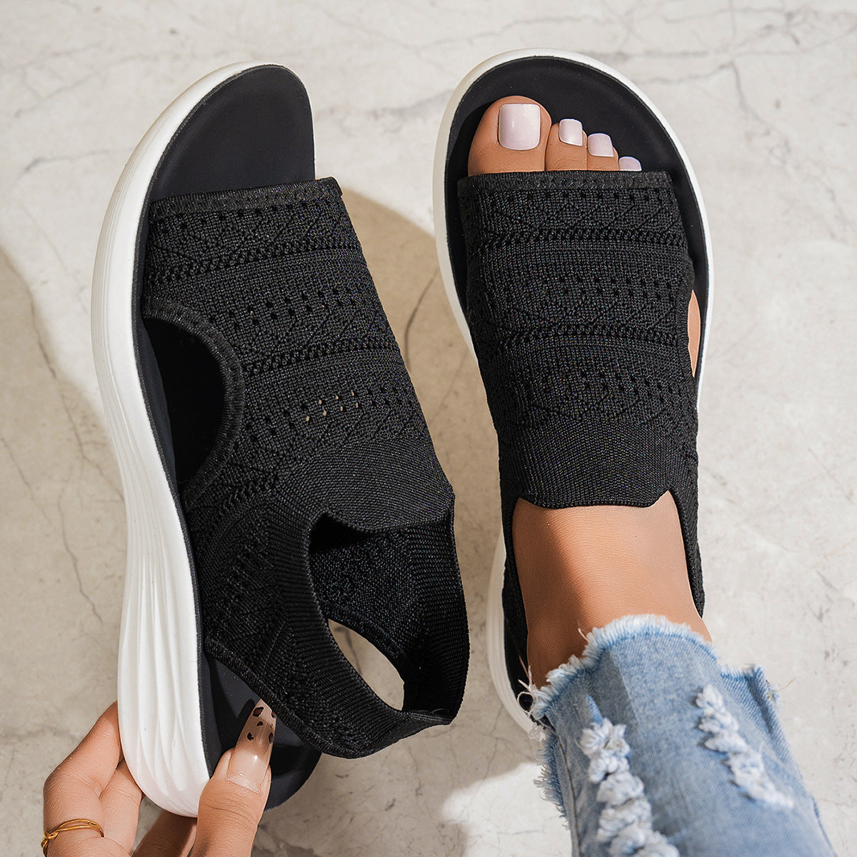 Womens Knit Breathable Sandals