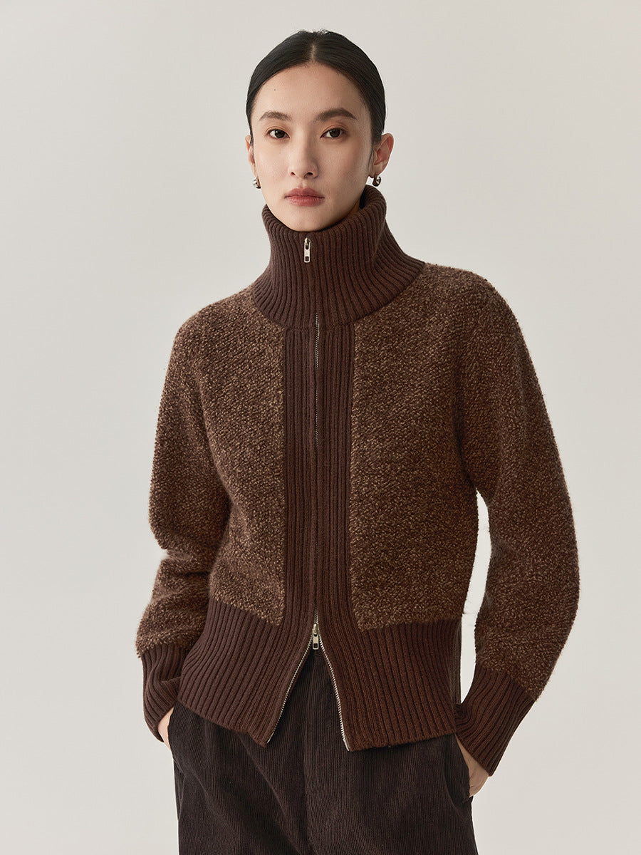 Womens Knit Cardigan with Towel Embroidery