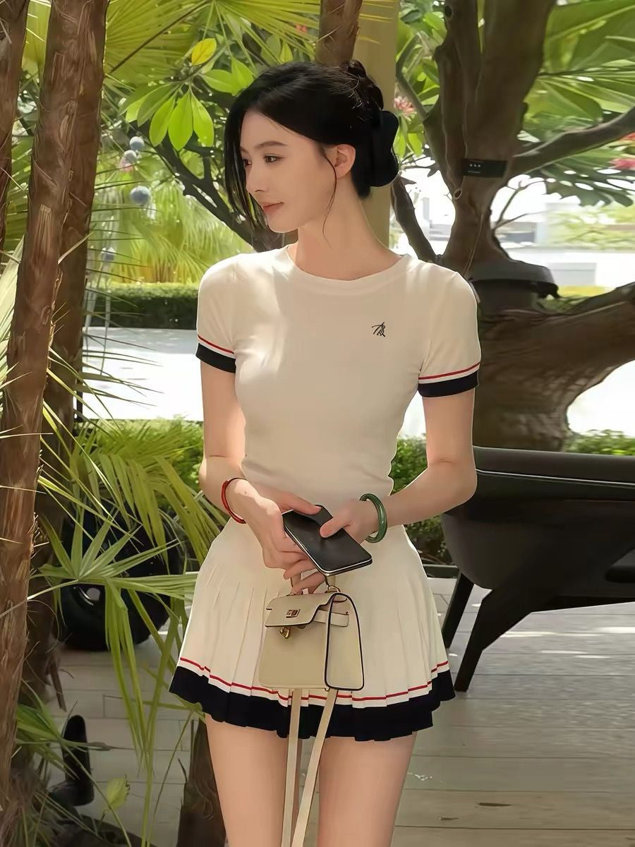 Womens Knit Top and Skirt Set